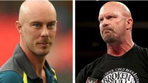 Chris Lynn and Steve Austin.(HT Photo) Chris Lynn and Steve Austin.(HT Photo)