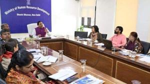 The states were marked on a scale of 1000 and Gujarat, Kerala and Chandigarh scored more that 850 points; the scores of Delhi and Maharashtra were 800 plus. (Photo @HRDMinistry) The states were marked on a scale of 1000 and Gujarat, Kerala and Chandigarh scored more that 850 points; the scores of Delhi and Maharashtra were 800 plus. (Photo @HRDMinistry)