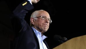 US Democratic presidential candidate Senator Bernie Sanders pumps his fist as he speaks to supporters about being declared the winner of the Nevada Democratic Caucus during a campaign rally in San Antonio, Texas, U.S., February 22, 2020. REUTERS/Mike Segar(Reuters photo) US Democratic presidential candidate Senator Bernie Sanders pumps his fist as he speaks to supporters about being declared the winner of the Nevada Democratic Caucus during a campaign rally in San Antonio, Texas, U.S., February 22, 2020. REUTERS/Mike Segar(Reuters photo)
