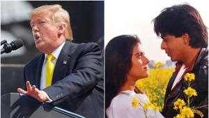 Donald Trump said in his speech that people all over the world enjoy films like Dilwale Dulhania Le Jayenge and Sholay.(Reuters/Screengrab) Donald Trump said in his speech that people all over the world enjoy films like Dilwale Dulhania Le Jayenge and Sholay.(Reuters/Screengrab)