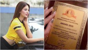 Mahira Sharma says she was handed the award off stage. Mahira Sharma says she was handed the award off stage.