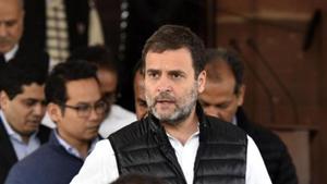 Congress leader Rahul Gandhi appealed to the people of Delhi to refrain from violent protests on Monday.(HT PHOTO.) Congress leader Rahul Gandhi appealed to the people of Delhi to refrain from violent protests on Monday.(HT PHOTO.)