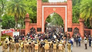 The petitioner said students had gathered at the Maulana Azad Library and marched up to AMU gate on December 15, 2019. After sometime, the police started firing teargas shells on the students and also cane charged them, in which around 100 students were injured, the petitioner alleged. (Image used for representation).(PTI PHOTO.) The petitioner said students had gathered at the Maulana Azad Library and marched up to AMU gate on December 15, 2019. After sometime, the police started firing teargas shells on the students and also cane charged them, in which around 100 students were injured, the petitioner alleged. (Image used for representation).(PTI PHOTO.)