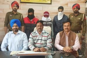 The accused in STF custody in Ludhiana.(HT PHOTO) The accused in STF custody in Ludhiana.(HT PHOTO)