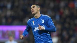 Juventus' Cristiano Ronaldo celebrates scoring their first goal.(REUTERS) Juventus' Cristiano Ronaldo celebrates scoring their first goal.(REUTERS)