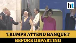 <p>The President of India hosted a grand banquet for his U.S. counterpart. The high-profile dinner was held at the Rashtrapati Bhavan in honour of Donald Trump, who was on his first official trip to India. He was accompanied by his wife, Melania Trump. Prime Minister of India, Narendra Modi, and Vice President, M. Venkaiah Naidu, were also present. Celebrities like musician AR Rahman, and chief Vikas Khanna had also been invited. The Trumps departed for the US after the banquet, drawing the curtains on a whirlwind two-day trip.</p>