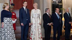 Ivanka Trump wearing the anarkali designed by Rohit Bal(REUTERS) Ivanka Trump wearing the anarkali designed by Rohit Bal(REUTERS)