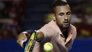 Australia's Nick Kyrgios, the Mexican Open tennis tournament defending champion, plays a shot.(AP) Australia's Nick Kyrgios, the Mexican Open tennis tournament defending champion, plays a shot.(AP)