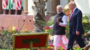 Trump is looking at “G-10 or G-11” with India, South Korea, Australia and Russia as additional members(Mohd Zakir/HT PHOTO) Trump is looking at “G-10 or G-11” with India, South Korea, Australia and Russia as additional members(Mohd Zakir/HT PHOTO)