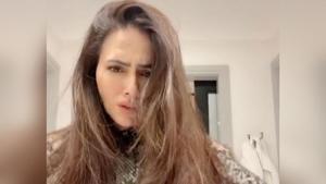 Sana Khan got emotional at the trailer launch of Special Ops. Sana Khan got emotional at the trailer launch of Special Ops.