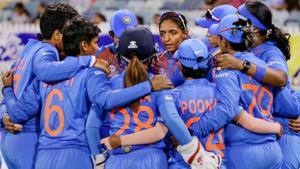 In this photo sourced from ICC, Indian Women's cricket team captain Harmanpreet Kaur speaks to the huddle during the ICC Women's T20 Cricket World Cup match(PTI) In this photo sourced from ICC, Indian Women's cricket team captain Harmanpreet Kaur speaks to the huddle during the ICC Women's T20 Cricket World Cup match(PTI)