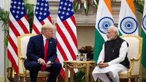 Prime Minister Narendra Modi speaks to US President Donald Trump, New Delhi, February 25, 2020(REUTERS) Prime Minister Narendra Modi speaks to US President Donald Trump, New Delhi, February 25, 2020(REUTERS)