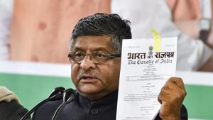 Union Law and IT Minister Ravi Shankar Prasad.(PTI) Union Law and IT Minister Ravi Shankar Prasad.(PTI)