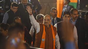 Nearly one lakh BJP supporters are expected to gather at Shahid Minar grounds to listen to Amit Shah.(HT PHOTO.) Nearly one lakh BJP supporters are expected to gather at Shahid Minar grounds to listen to Amit Shah.(HT PHOTO.)