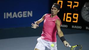 Rafael Nadal plays a ball during his quarterfinal match against Korea's Soon-woo Kwon at the Mexican Tennis Open in Acapulco.(AP) Rafael Nadal plays a ball during his quarterfinal match against Korea's Soon-woo Kwon at the Mexican Tennis Open in Acapulco.(AP)
