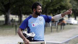 India's Cheteshwar Pujara gestures as he leaves a net session ahead of the second cricket test against New Zealand in Christchurch, New Zealand, Friday, Feb. 28, 2020.(AP) India's Cheteshwar Pujara gestures as he leaves a net session ahead of the second cricket test against New Zealand in Christchurch, New Zealand, Friday, Feb. 28, 2020.(AP)