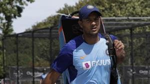 India's Mayank Agarwal walks from the nets following a practice session(AP) India's Mayank Agarwal walks from the nets following a practice session(AP)