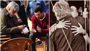 Amitabh Bachchan took to social media to share pictures with his Brahmastra co-stars Ranbir Kapoor and Alia Bhatt. Amitabh Bachchan took to social media to share pictures with his Brahmastra co-stars Ranbir Kapoor and Alia Bhatt.
