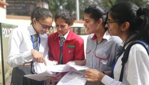 Students of GD Goenka Public School after CBSE class 10 Hindi paper in Lucknow on Saturday(Sourced) Students of GD Goenka Public School after CBSE class 10 Hindi paper in Lucknow on Saturday(Sourced)