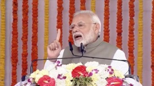 PM Narendra Modi was speaking at the Samajik Adhikarita Shivir or Social Justice Camp in Uttar Pradesh’s Prayagraj city.(Twitter/@BJP4India) PM Narendra Modi was speaking at the Samajik Adhikarita Shivir or Social Justice Camp in Uttar Pradesh’s Prayagraj city.(Twitter/@BJP4India)