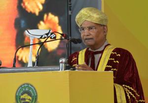 Ranchi: President Ram Nath Kovind addresses a gathering at first convocation of the Central University of Jharkhand, in Ranchi, Friday, Feb. 28, 2020(PTI) Ranchi: President Ram Nath Kovind addresses a gathering at first convocation of the Central University of Jharkhand, in Ranchi, Friday, Feb. 28, 2020(PTI)