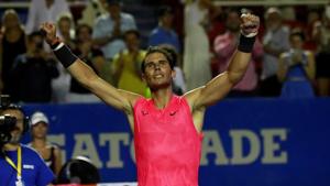 Rafael Nadal celebrates after winning his semifinal match against Bulgaria's Grigor Dimitrov.(REUTERS) Rafael Nadal celebrates after winning his semifinal match against Bulgaria's Grigor Dimitrov.(REUTERS)