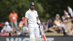 India's Virat Kohli appeals the LBW decision.(REUTERS) India's Virat Kohli appeals the LBW decision.(REUTERS)