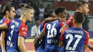 Bengaluru FC defeated ATK 1-0.(Twitter) Bengaluru FC defeated ATK 1-0.(Twitter)