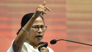 West Bengal chief minister Mamata Banerjee addressing a gathering of party workers at the Netaji Indoor Stadium in Kolkata on Monday.(SAMIR JANA/HT PHOTO.) West Bengal chief minister Mamata Banerjee addressing a gathering of party workers at the Netaji Indoor Stadium in Kolkata on Monday.(SAMIR JANA/HT PHOTO.)