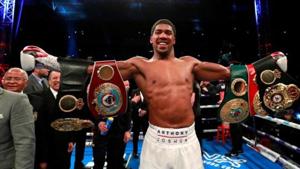Anthony Joshua celebrates his win against Alexander Povetkin.(REUTERS) Anthony Joshua celebrates his win against Alexander Povetkin.(REUTERS)