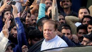 The Islamabad High Court had granted bail to Sharif in the Al Azizia Mills corruption case, in which the former prime minister was serving a seven-year jail term, clearing his way to travel abroad for medical treatment.(REUTERS) The Islamabad High Court had granted bail to Sharif in the Al Azizia Mills corruption case, in which the former prime minister was serving a seven-year jail term, clearing his way to travel abroad for medical treatment.(REUTERS)