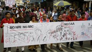A protest rally against the CAA jn Kolkata, Saturday, Feb. 29, 2020.(AP / Photo used for representational purpose only) A protest rally against the CAA jn Kolkata, Saturday, Feb. 29, 2020.(AP / Photo used for representational purpose only)