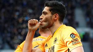 Wolverhampton Wanderers' Raul Jimenez celebrates scoring their third goal.(REUTERS) Wolverhampton Wanderers' Raul Jimenez celebrates scoring their third goal.(REUTERS)