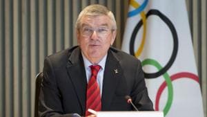 International Olympic Committee president Thomas Bach speaks at the opening of the executive board meeting of the IOC at the Olympic House in Lausanne.(AP) International Olympic Committee president Thomas Bach speaks at the opening of the executive board meeting of the IOC at the Olympic House in Lausanne.(AP)