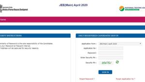 JEE Main April 2020. (Screengrab) JEE Main April 2020. (Screengrab)