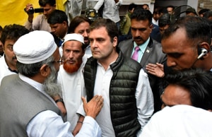 Congress leader Rahul Gandhi visited the violence-affected areas of north-east Delhi on Wednesday, March 4, 2020.(Biplov Bhuyan / HT Photo) Congress leader Rahul Gandhi visited the violence-affected areas of north-east Delhi on Wednesday, March 4, 2020.(Biplov Bhuyan / HT Photo)