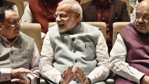 The Prime Minister is one of the most-followed world leaders on social media with 53.3 million followers on Twitter, 44 million on Facebook and 35.2 million on Instagram. The Twitter handle of the Prime Minister’s Office has 32 million followers.(Sanjeev Verma/HT PHOTO)