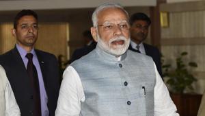 Prime Minister Narendra Modi had tweeted on Monday that he was thinking about quitting social media.(Sanjeev Verma/HT Photosocial) Prime Minister Narendra Modi had tweeted on Monday that he was thinking about quitting social media.(Sanjeev Verma/HT Photosocial)