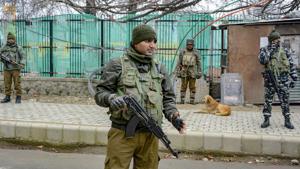 Kashmir’s special police officer, civilian killed in Sopore terror attack.(PTI) Kashmir’s special police officer, civilian killed in Sopore terror attack.(PTI)