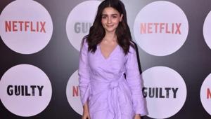 Alia Bhatt was spotted in a lilac wrap dress at an event yesterday. Alia Bhatt was spotted in a lilac wrap dress at an event yesterday.