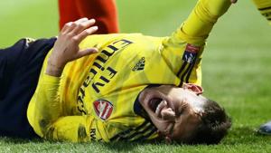 FILE PHOTO: Soccer Football - FA Cup Fifth Round - Portsmouth v Arsenal - Fratton Park, Portsmouth, Britain - March 2, 2020 Arsenal's Lucas Torreira reacts after sustaining an injury REUTERS/David Klein/File Photo(REUTERS) FILE PHOTO: Soccer Football - FA Cup Fifth Round - Portsmouth v Arsenal - Fratton Park, Portsmouth, Britain - March 2, 2020 Arsenal's Lucas Torreira reacts after sustaining an injury REUTERS/David Klein/File Photo(REUTERS)