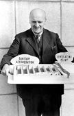 JBS Haldane (1892-1964) holding an architectural model.(Corbis via Getty Images)