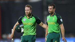 South Africa's David Miller and Janneman Malan after South Africa win the second ODI(REUTERS) South Africa's David Miller and Janneman Malan after South Africa win the second ODI(REUTERS)