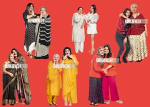 Art direction: Amit Malik; Make-up and hair: Artistry by Anjali Jain; (clockwise from top left) Satya Dewan, 19, and Usha Trikha, 73; Uma Bahl, 81, and Avantika Sinha, 27, with Malibu, 4; Leewana Nanda, 16, Sudha Murgai, 72; Madhu Sabarwal, 72, and Akanksha Dean, 23; Sudesh Saihgal, 78, and Tanya, 23; Prabha Singh, 84, and Avshreya Rudy, 28(Shivamm Paathak) Art direction: Amit Malik; Make-up and hair: Artistry by Anjali Jain; (clockwise from top left) Satya Dewan, 19, and Usha Trikha, 73; Uma Bahl, 81, and Avantika Sinha, 27, with Malibu, 4; Leewana Nanda, 16, Sudha Murgai, 72; Madhu Sabarwal, 72, and Akanksha Dean, 23; Sudesh Saihgal, 78, and Tanya, 23; Prabha Singh, 84, and Avshreya Rudy, 28(Shivamm Paathak)