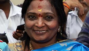 Tamil Nadu, Sep 01 (ANI): Tamilisai Soundararajan being felicitated by BJP supporters after appointed as a Telangana Governor in Chennai on Sunday. (ANI Photo)(ANI File Photo) Tamil Nadu, Sep 01 (ANI): Tamilisai Soundararajan being felicitated by BJP supporters after appointed as a Telangana Governor in Chennai on Sunday. (ANI Photo)(ANI File Photo)