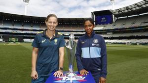 Meg Lanning of Australia and Harmanpreet Kaur of India pose with the trophy(Getty Images) Meg Lanning of Australia and Harmanpreet Kaur of India pose with the trophy(Getty Images)