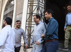 Yes Bank founder Rana Kapoor being taken to St. George hospital for his medical check up after ED arrested him early Sunday morning.(Bhushan Koyande/HT Photo) Yes Bank founder Rana Kapoor being taken to St. George hospital for his medical check up after ED arrested him early Sunday morning.(Bhushan Koyande/HT Photo)