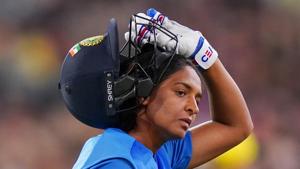 Harmanpreet Kaur of India leaves the field after being dismissed during the Women's T20 World Cup final cricket match between Australia and India at the MCG in Melbourne, Australia, March 8, 2020.(REUTERS) Harmanpreet Kaur of India leaves the field after being dismissed during the Women's T20 World Cup final cricket match between Australia and India at the MCG in Melbourne, Australia, March 8, 2020.(REUTERS)