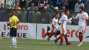 Real Kashmir in action.(I League) Real Kashmir in action.(I League)