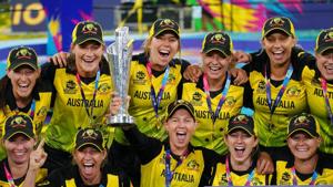 Meg Lanning of Australia and her teammates celebrate with the trophy after winning the Women's T20 World Cup final cricket match between Australia and India at the MCG in Melbourne(REUTERS) Meg Lanning of Australia and her teammates celebrate with the trophy after winning the Women's T20 World Cup final cricket match between Australia and India at the MCG in Melbourne(REUTERS)